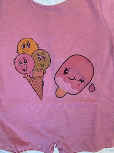 pagliaccetto estivo per neonata con gelati  2