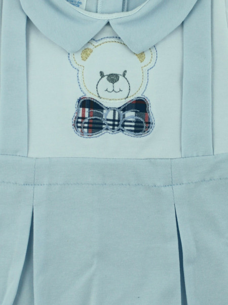 Tutina neonato bielastica Orsetto con il papillon in cotone 3