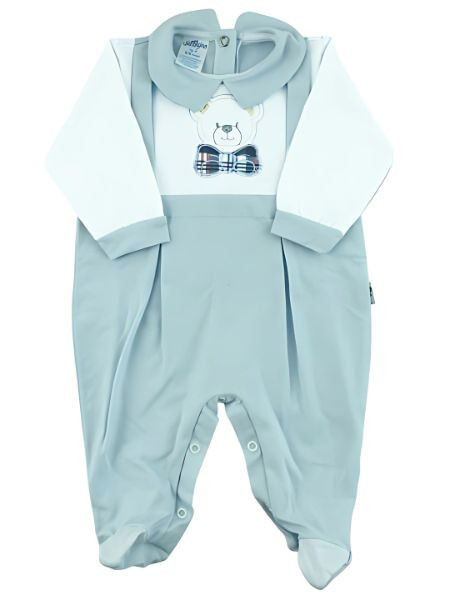 Tutina neonato bielastica Orsetto con il papillon in cotone 4